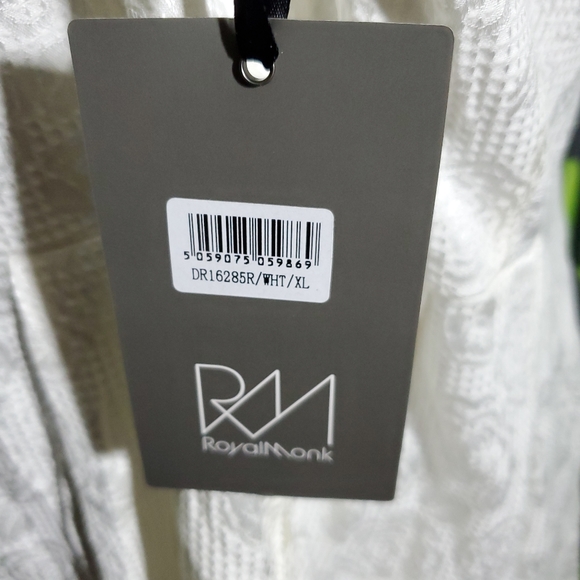 Modcloth / Royal Monk White Floral Dress XL with Pockets! NWT - Picture 7 of 8